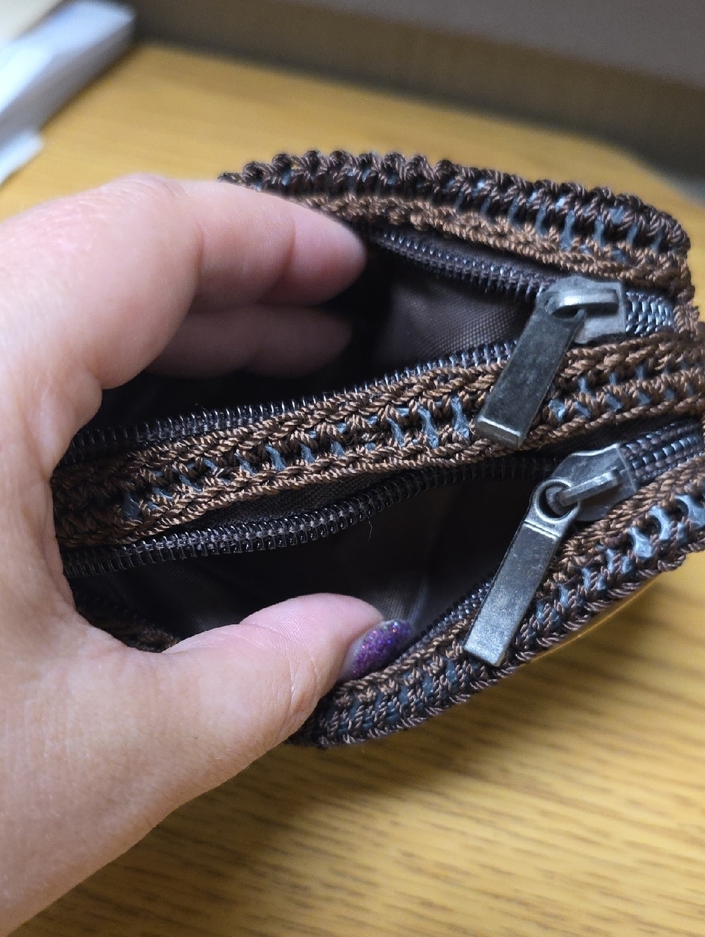 Handcrafted Brown Floral Wristlet Pouch - Jamaica - Picture 3 of 6